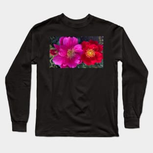 Vibrant Rose Couple Long Sleeve T-Shirt